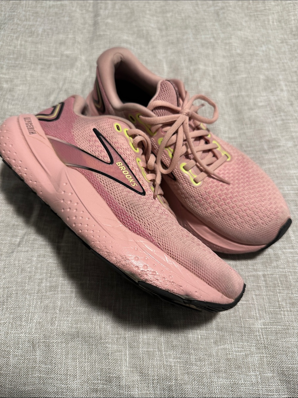 Brooks Women's Pink Athletic Running Shoes with Neon Accent